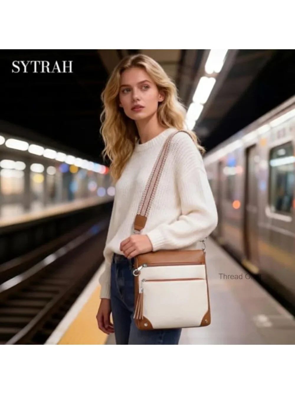 Anti Theft Crossbody Purse with RFID Blocking and Locking Ring
